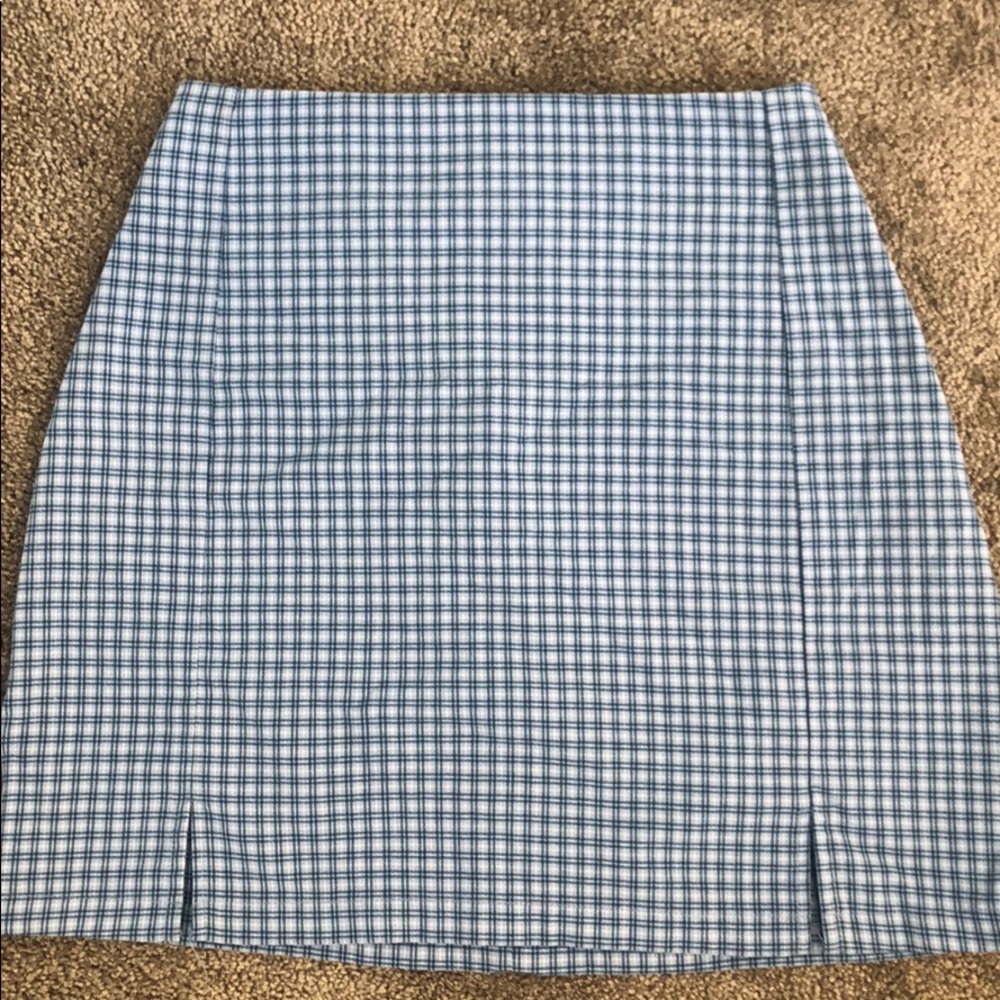 Cara Skirt: Blue Plaid
